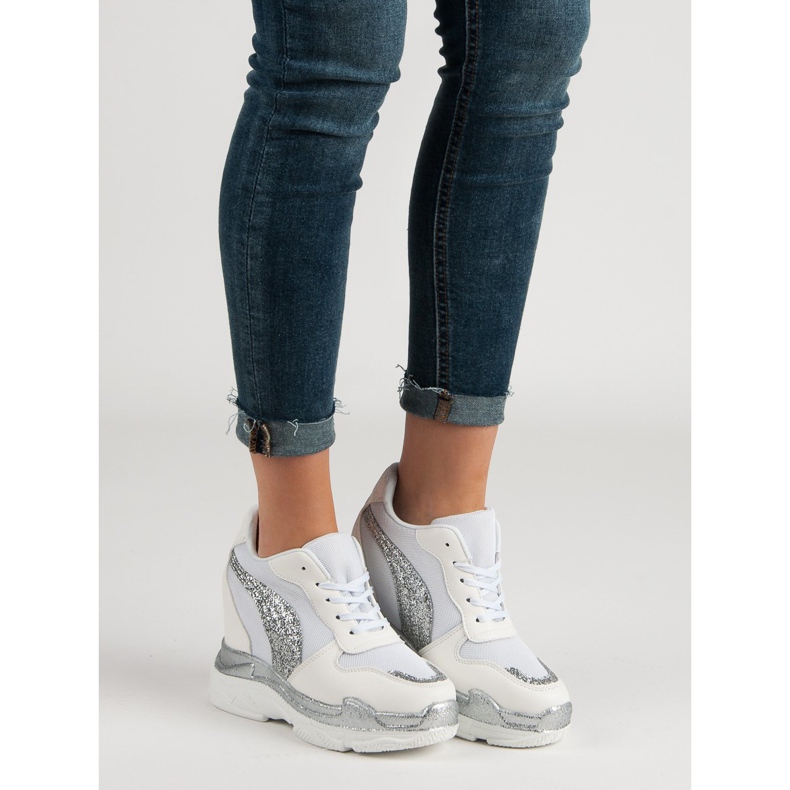 Zapatillas blancas con purpurina VICES blanco 1 Zapatillas blancas con purpurina VICES blanco 1