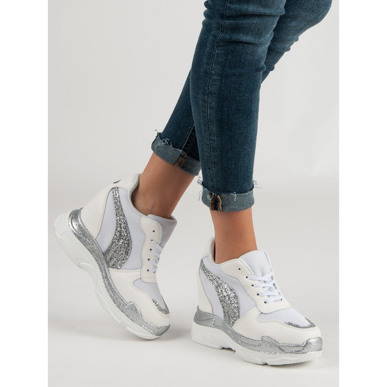 Zapatillas blancas con purpurina VICES blanco 2