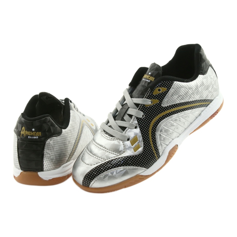Zapatillas de interior deportivas American Club OG13 Silver negro gris amarillo 4