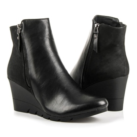 J. Star Botas de cuña con estilo negro 4