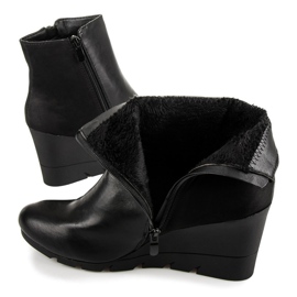 J. Star Botas de cuña con estilo negro 5