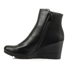 J. Star Botas de cuña con estilo negro 2