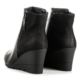 J. Star Botas de cuña con estilo negro 3