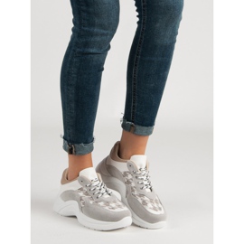 Kylie Zapatos deportivos con patrón marrón gris 6