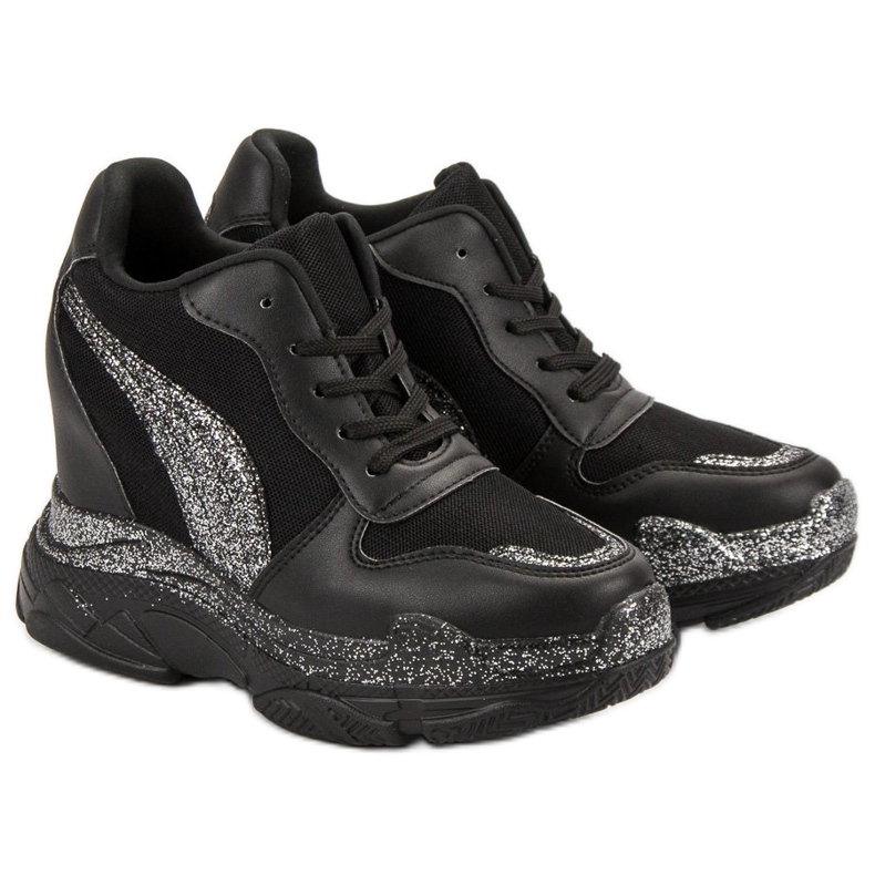 Zapatillas negras con purpurina VICES negro 2