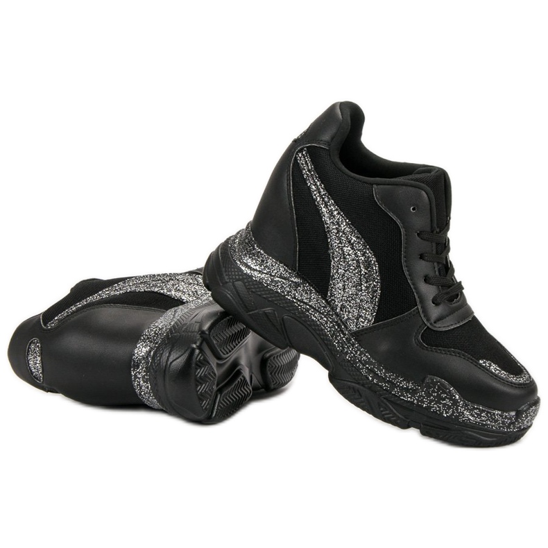 Zapatillas negras con purpurina VICES negro 1
