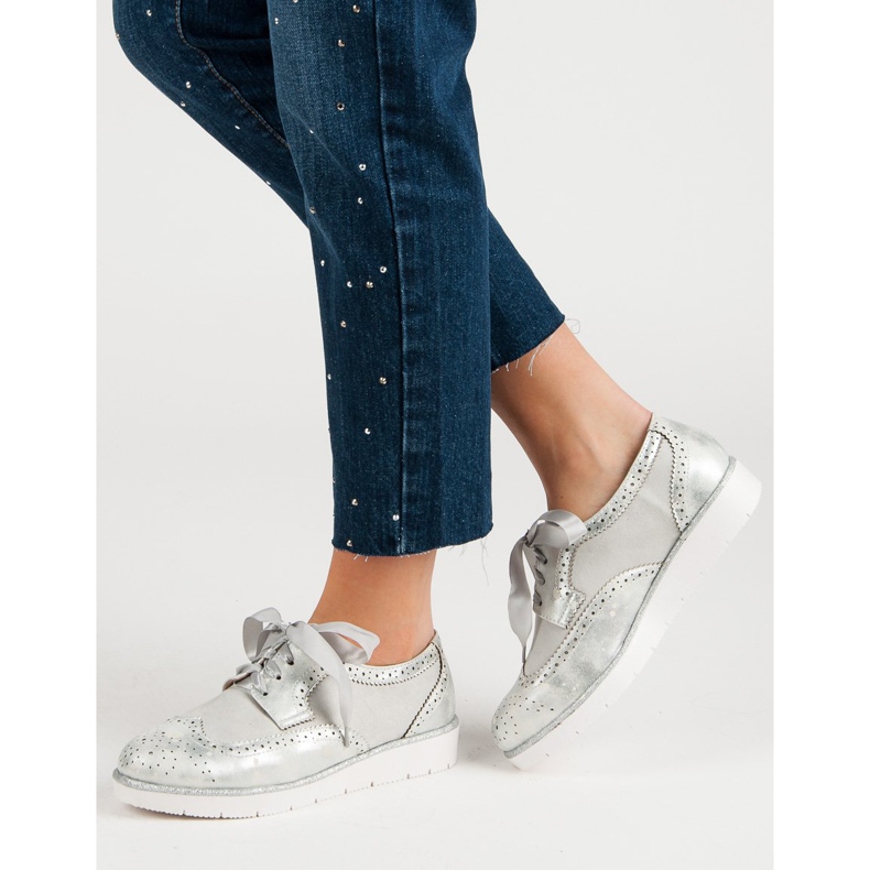 Vices Zapatos atados con una cinta gris 2