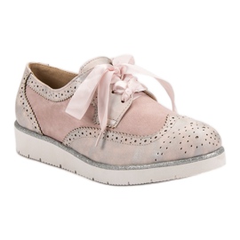 Vices Zapatos atados con una cinta rosado 4