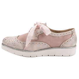 Vices Zapatos atados con una cinta rosado 5