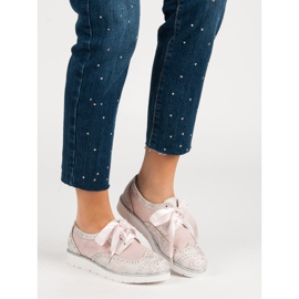 Vices Zapatos atados con una cinta rosado 1