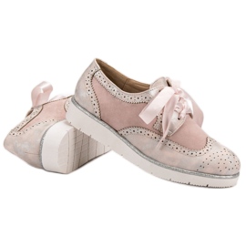 Vices Zapatos atados con una cinta rosado 6