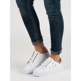 Filippo Zapatos Deportivos De Piel Con Flores blanco 1