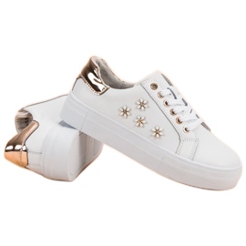 Filippo Zapatos Deportivos De Piel Con Flores blanco 6