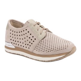 Aclys Zapatos brogue beige calados marrón amarillo 3