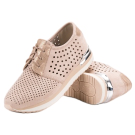 Aclys Zapatos brogue rosa calados marrón 5