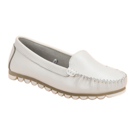 Filippo Mocasines de piel gris claro blanco 1