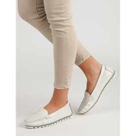 Filippo Mocasines de piel gris claro blanco 6