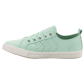 Kylie Zapatillas de menta atadas con una cinta verde 3