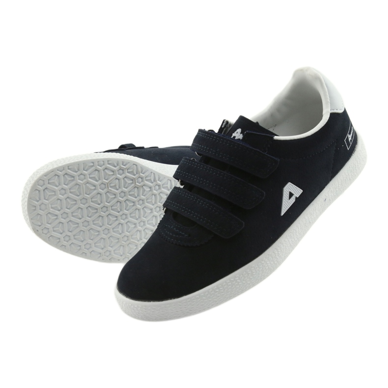 Zapatilla deportiva inserto piel American Club BS06 blanco azul marino 5