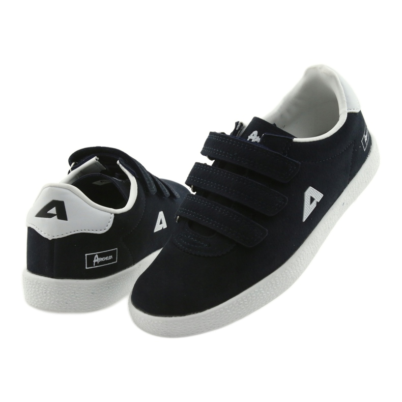 Zapatilla deportiva inserto piel American Club BS06 blanco azul marino 4