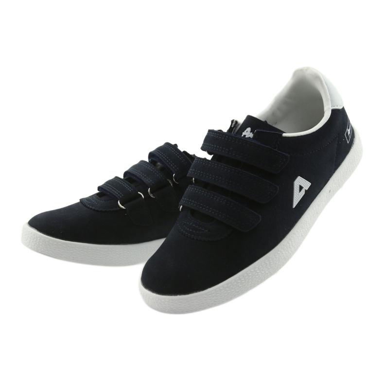 Zapatilla deportiva inserto piel American Club BS06 blanco azul marino 3