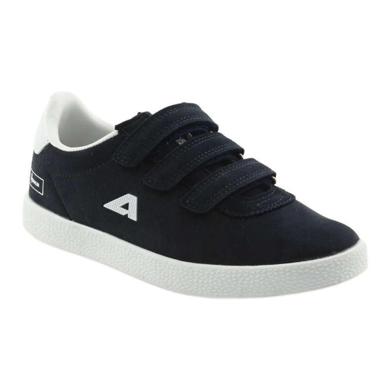 Zapatilla deportiva inserto piel American Club BS06 blanco azul marino 1