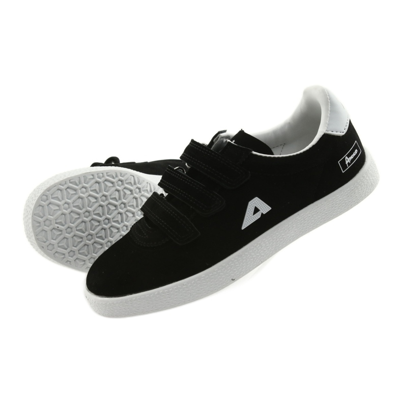 Zapatilla deportiva inserto piel American Club BS06 blanco negro 5 Zapatilla deportiva inserto piel American Club BS06 blanco negro 5