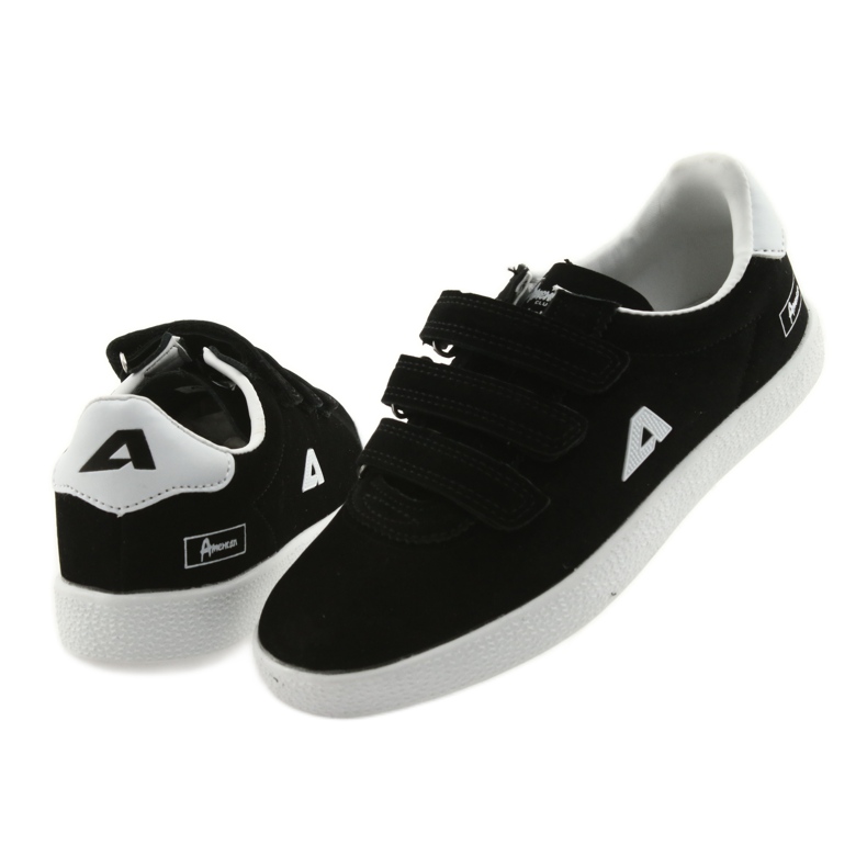 Zapatilla deportiva inserto piel American Club BS06 blanco negro 4 Zapatilla deportiva inserto piel American Club BS06 blanco negro 4