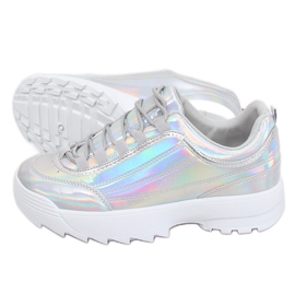 Zapatilla deportiva holográfica plateada 82017 plateada gris 3