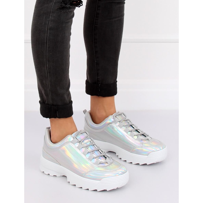 Zapatilla deportiva holográfica plateada 82017 plateada gris 1