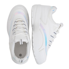 Blanco BO-62 Zapatillas deportivas holográficas blancas 2