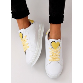 Zapatillas de mujer blancas y amarillas H99-36 Yellow blanco amarillo 3