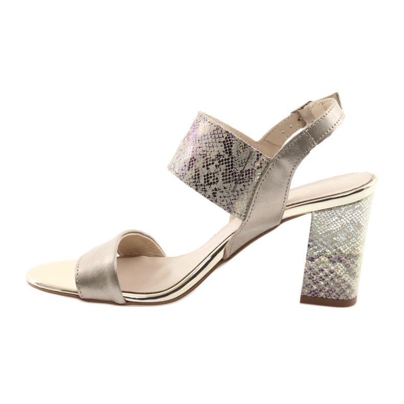 Sandalias en el poste de oro Gamis 3390 / reptil de gasolina dorado 2