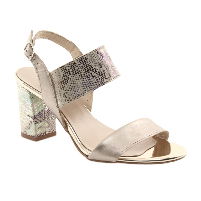 Sandalias en el poste de oro Gamis 3390 / reptil de gasolina dorado 1