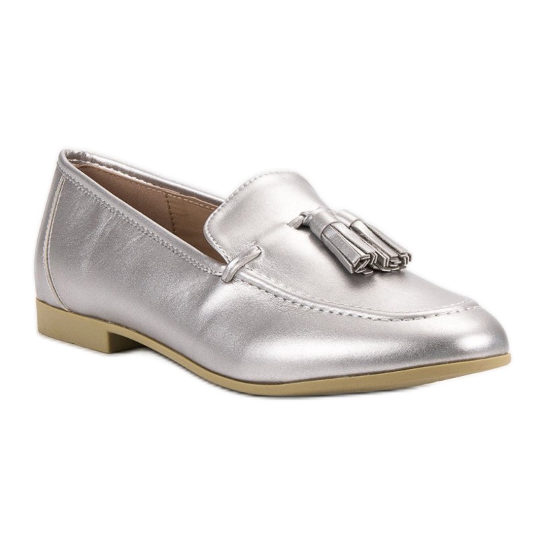 Mocasines plateados con flecos VICES gris 1