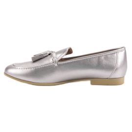 Mocasines plateados con flecos VICES gris 2