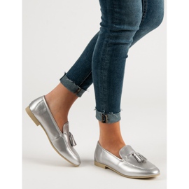 Mocasines plateados con flecos VICES gris 4