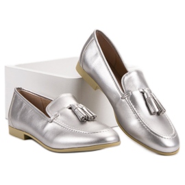 Mocasines plateados con flecos VICES gris 5