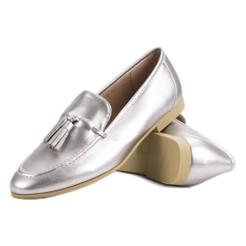 Mocasines plateados con flecos VICES gris 6
