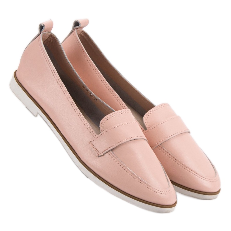 Mazaro Mocasines de Cuero Rosados 1