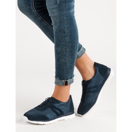 Filippo Zapatos deportivos de cuero azul marino 3