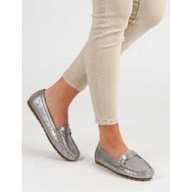 Kylie Mocasines brillantes gris 3