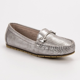 Kylie Mocasines brillantes gris 1