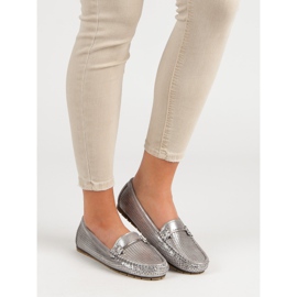 Kylie Mocasines brillantes gris 2