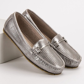 Kylie Mocasines brillantes gris 7