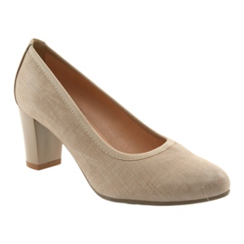 Salón mujer piel con suela flexible Arka 5137 beige 1