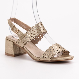 Kylie Sandalias de tacón dorado 1