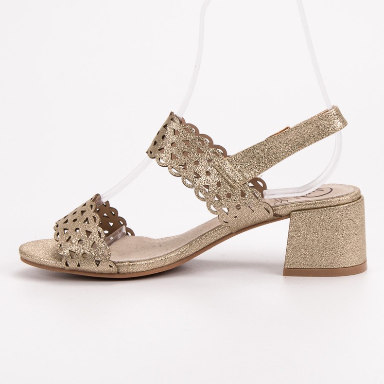 Kylie Sandalias de tacón dorado 2