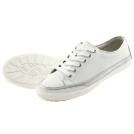 Zapatillas deportivas para mujer, atadas Filippo 703 blanco plateado gris 5