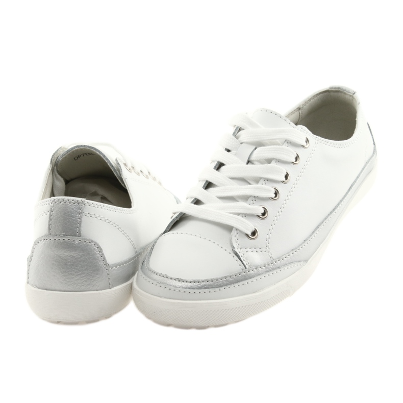 Zapatillas deportivas para mujer, atadas Filippo 703 blanco plateado gris 4